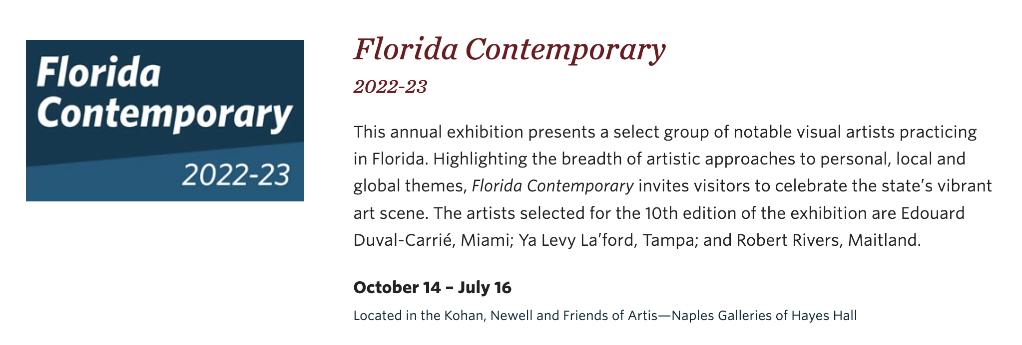 Florida Contemporary 2022-23 at Artis—Naples, The Baker Museum.